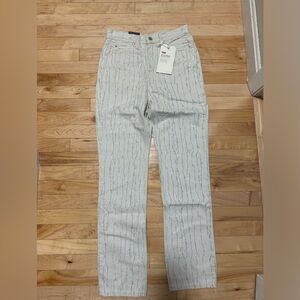 LEVI'S WELLTHREAD 70S Women’s Jeans High Rise Straight Fit Stripes Beige 27X31